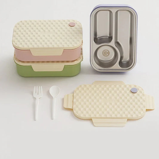 3 Compartment Stainless Steel Lunchbox
