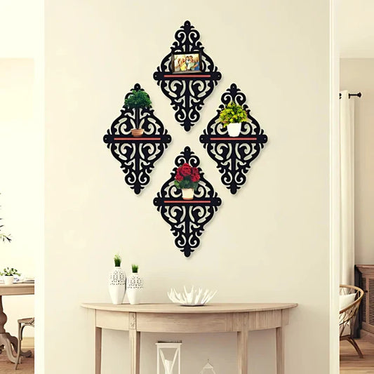 4Pcs Wooden Decor Shelf