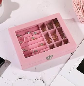 Jewelry Storage Box with Glass Lid