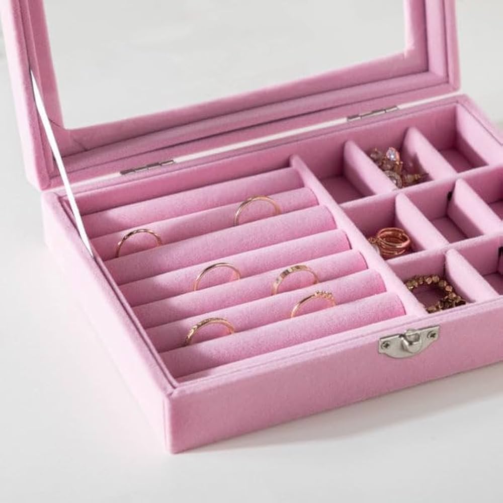 Jewelry Storage Box with Glass Lid