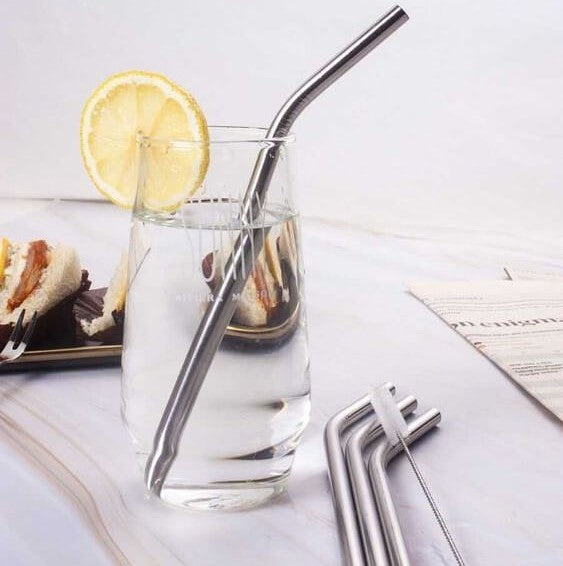 5Pcs Metal Straw Set, Home and Living