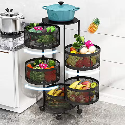5 Layer Round Shape Kitchen Rack