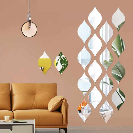 12pcs Acrylic Mirror Wall Stickers Bedroom Decoration