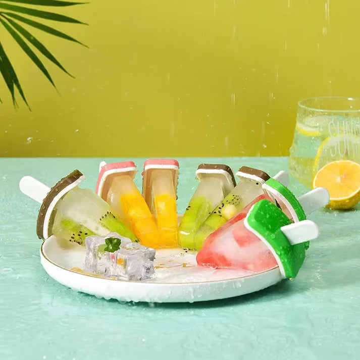 4 Pcs Reusable Fruity Ice Pop Molds