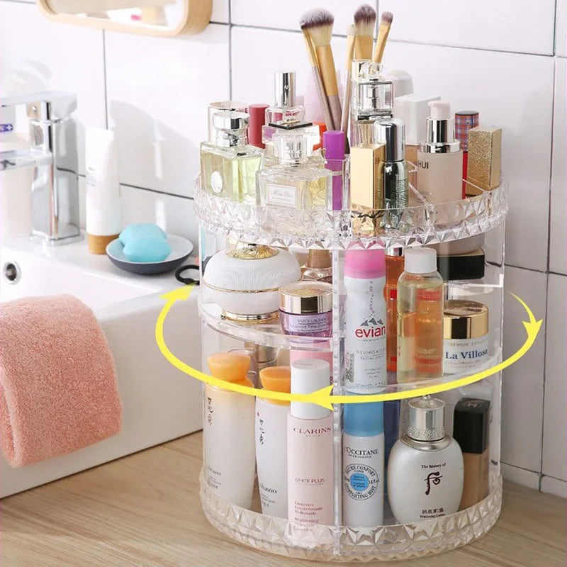 360 Degree Rotating Makeup Organizer Storage Rack