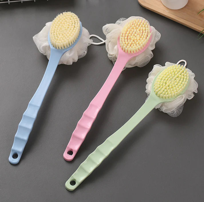 Soft Mesh Loofah Brush – Long Reach Handle