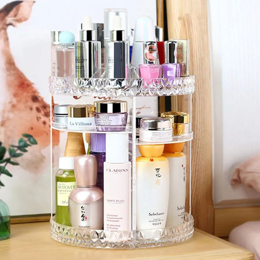 360 Degree Rotating Makeup Organizer Storage Rack