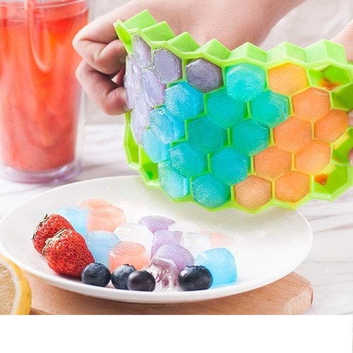 Honeycomb Silicone Ice Tray With Lid
