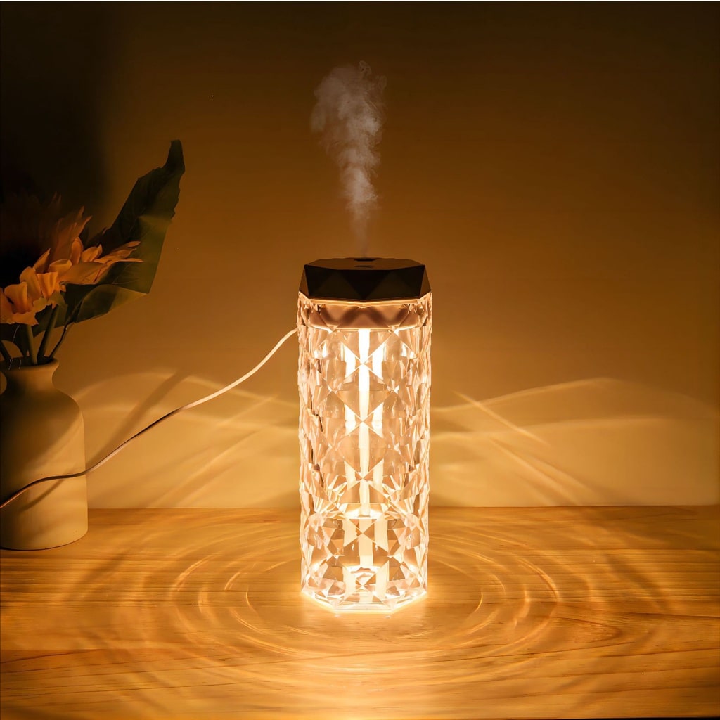 Cool Mist Crystal Air Humidifier Lamp
