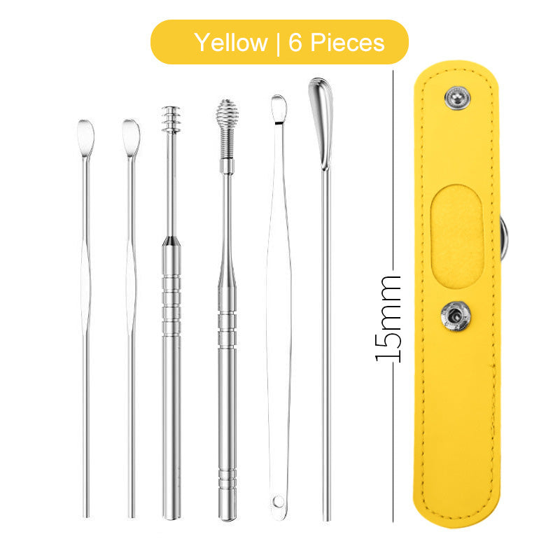 Innovative Spring Earwax Cleaner Tool Set Spiral Design Stainless Steel