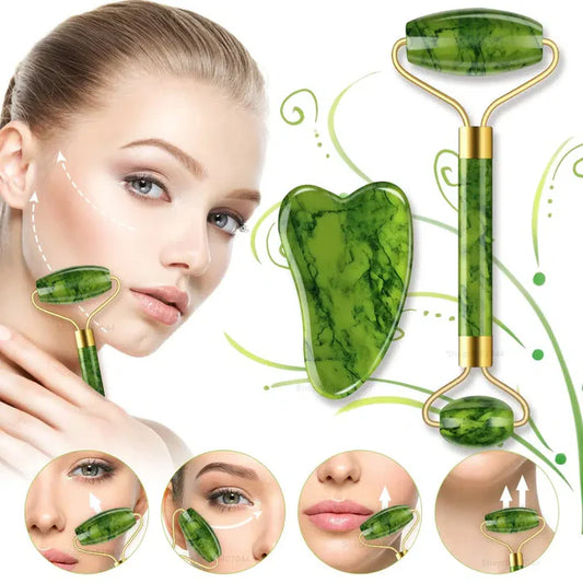 Jade Roller and Gua Sha Set+ Beauty Tool
