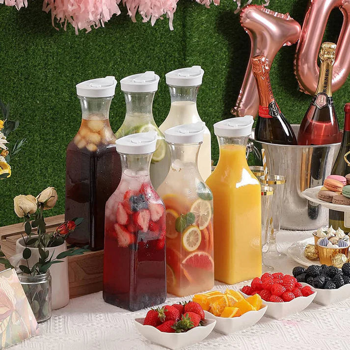 Clear Square Beverage Bottle