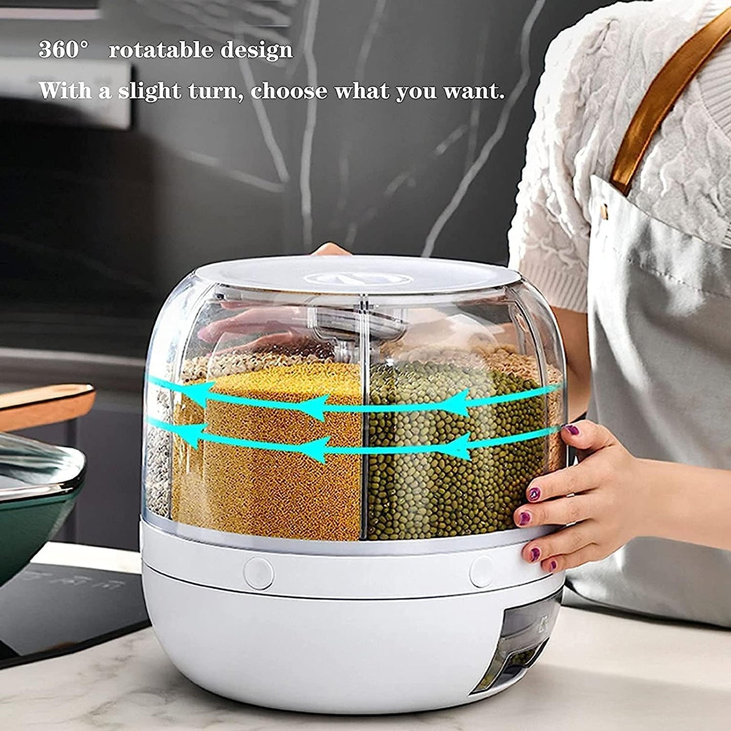 Rotating Rice Barrel, Kitchen Accessories