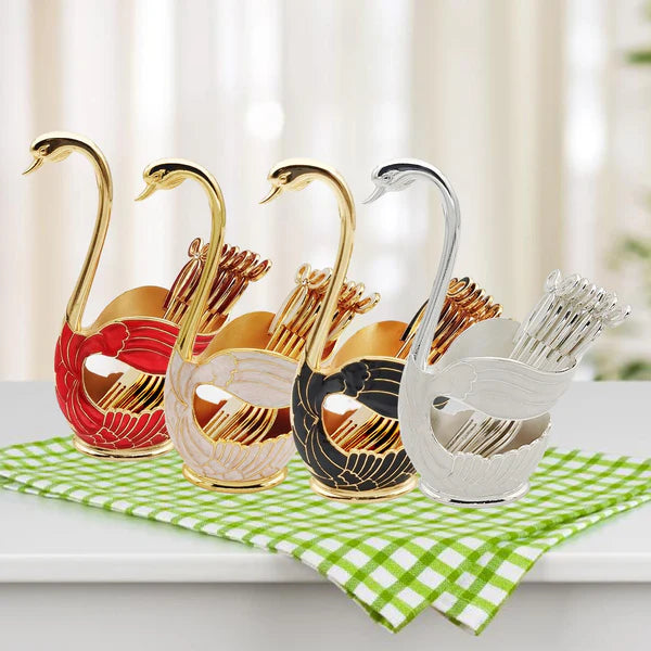 Modern Swan Spoon Set