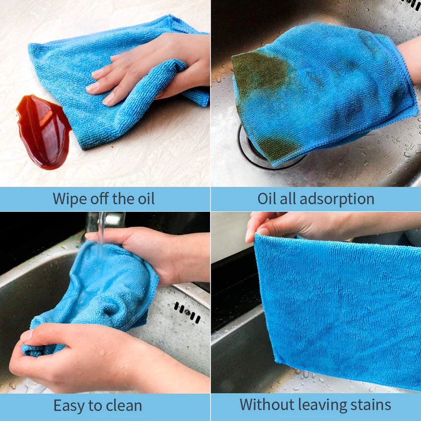 6PCS Lint Free Soft Microfiber Cleaning Cloth Set