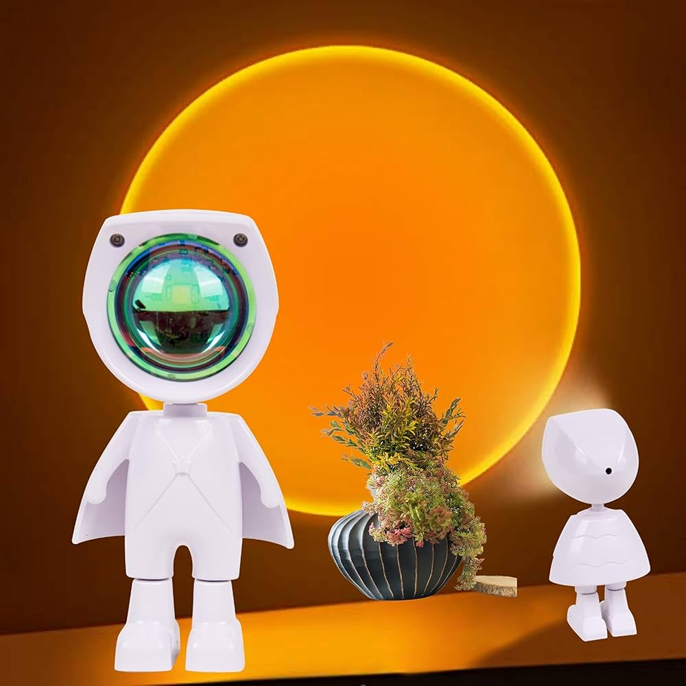 Sunset Projection Lamp With Astronaut Design (Rechargeable)