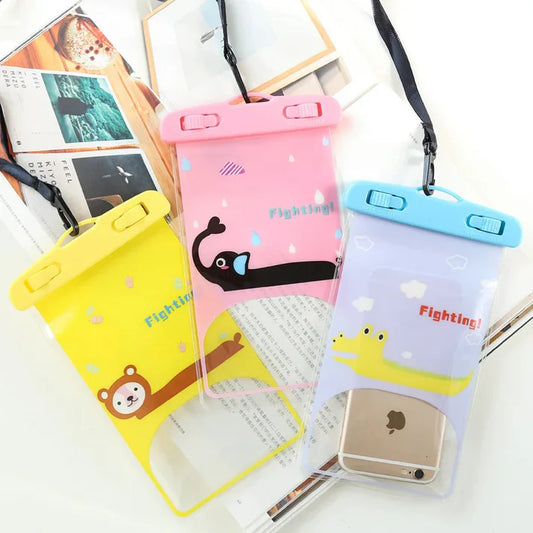 Waterproof Mobile Pouch with Cartoon Print
