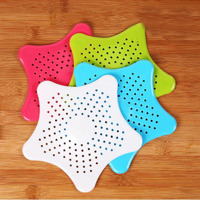 3Pcs Silicone Star Shaped Sink Filter Hair Catcher Strainers for Sink