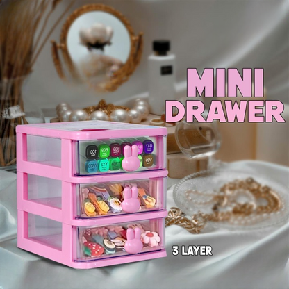 Mini 3-Layer Drawer Organizer – Multi-Purpose Desktop Storage Box