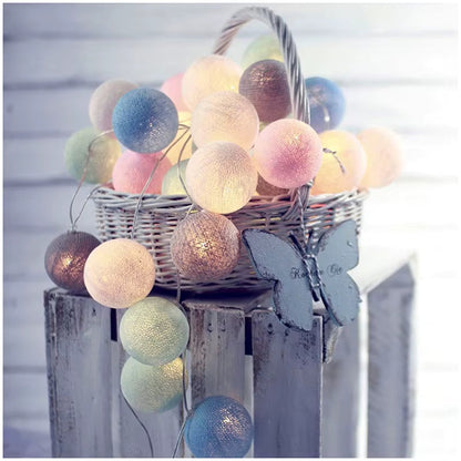 10pcs Pastel Ball LED String Lights for Home Decor