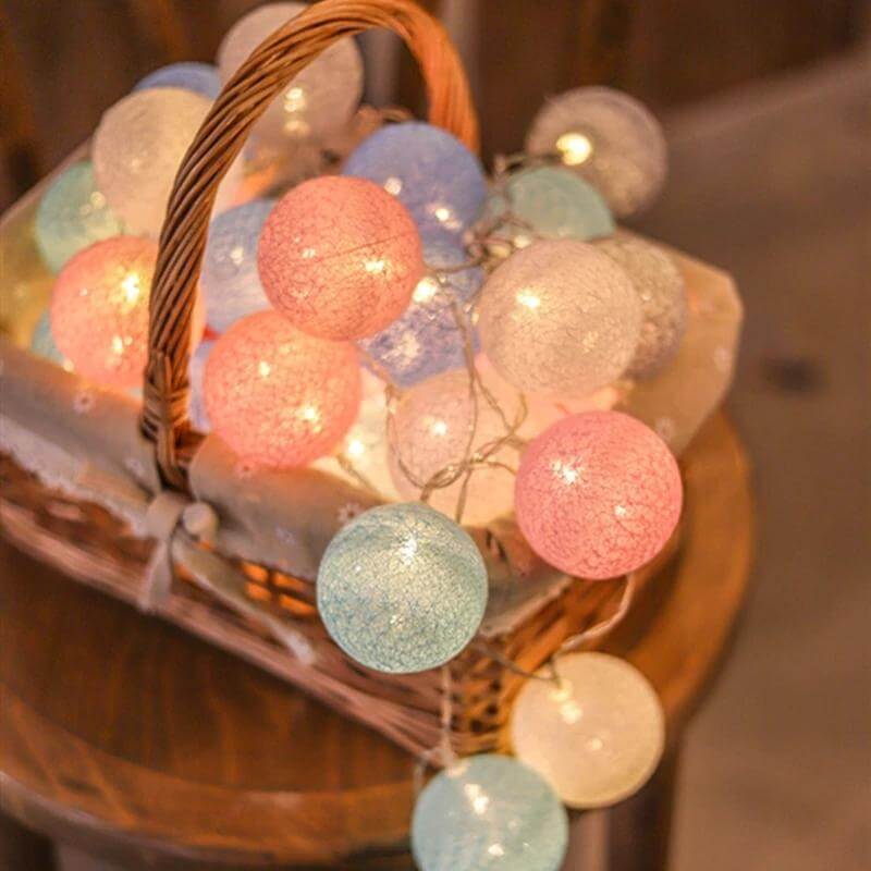 10pcs Pastel Ball LED String Lights for Home Decor