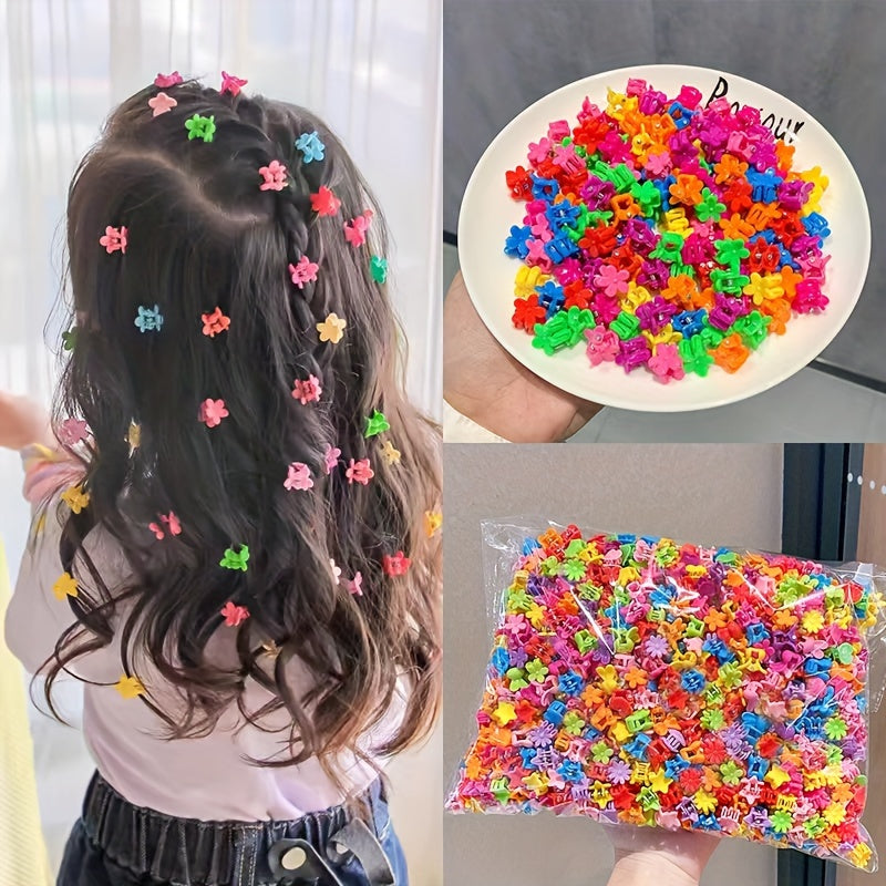 12Pcs Tiny Floral Hair Clips Colorful & Cute For Girls, Health and Beauty 