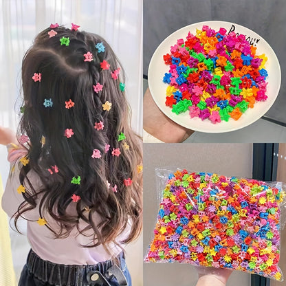 12Pcs Tiny Floral Hair Clips Colorful & Cute For Girls, Health and Beauty 