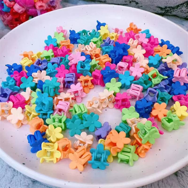 12Pcs Tiny Floral Hair Clips Colorful & Cute For Girls, Health and Beauty 