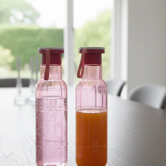 Set Of 2 Durable Plastic Drink Bottles