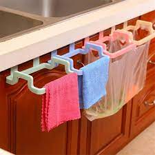 2 Pcs Plastic Garbage Bag Holder & Towel Rack for Kitchen