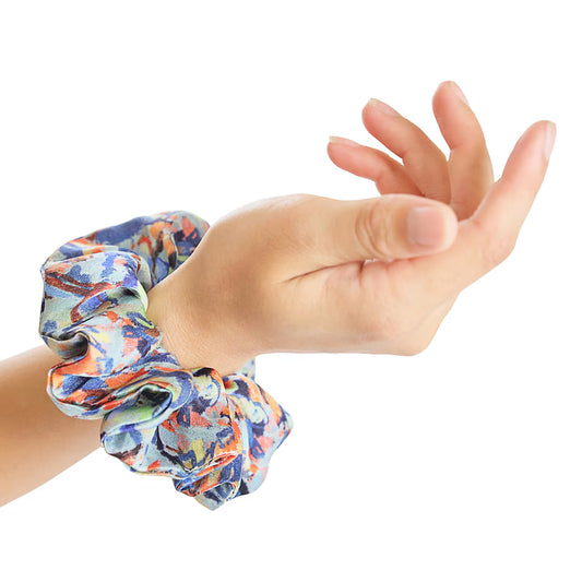 3Pcs Trendy Silk Scrunchies Colorful Hair Bands, Health and Beauty 