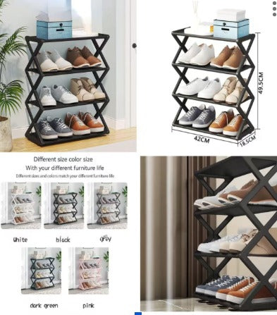 4-Layer Footwear Storage Rack – Durable X-Shape Shoe Organizer