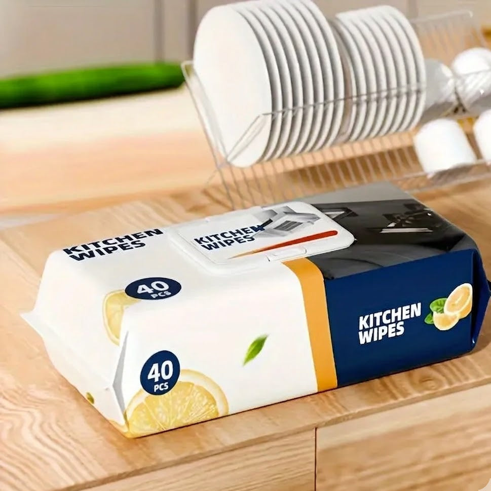40PCS Extra Large Disposable Degreaser Wipes for Kitchen Use