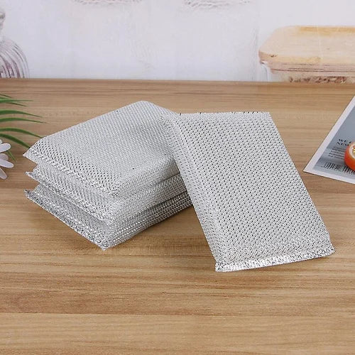 4 Pack Heavy Duty Stainless Steel Scrubber Sponges