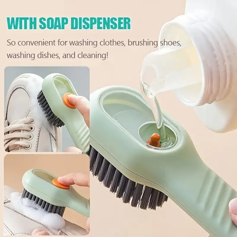 3 Pcs Multifunctional Cleaning Brush with Soap Dispenser