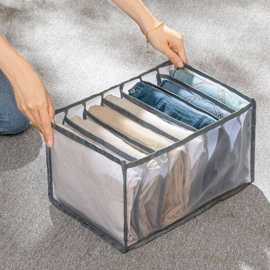 2Pcs 7 Grid Pants and Garments Organizer Storage Box