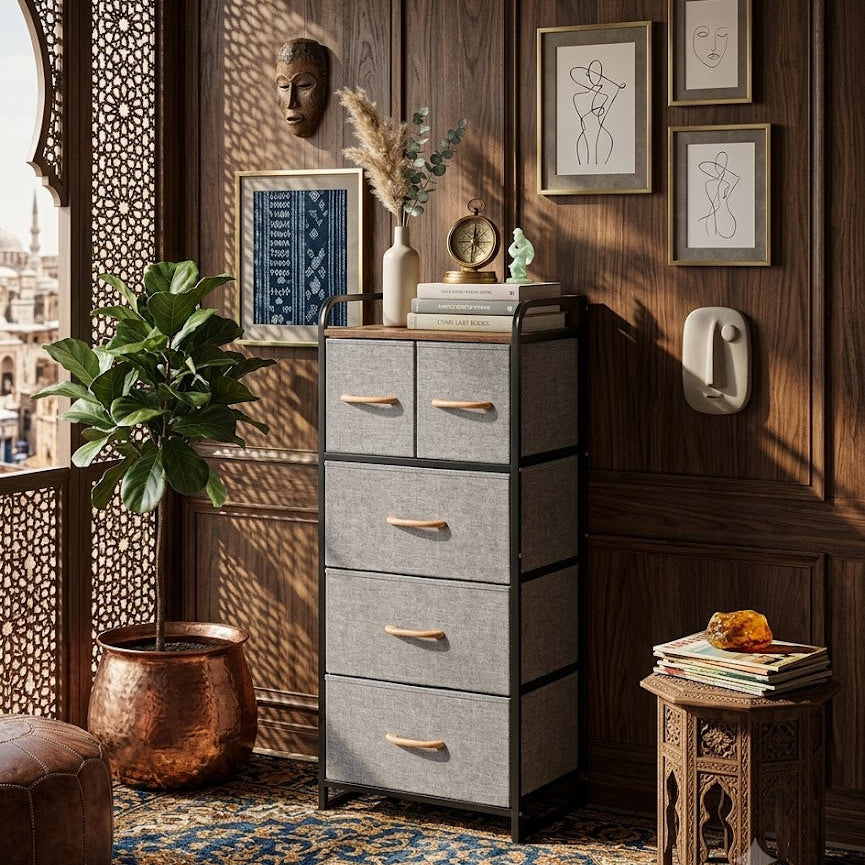 5-Drawer Fabric Chest of Drawers – Modern Storage Organizer