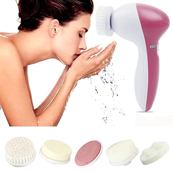 AE-8782 Beauty Care Massager with 5 Interchangeable Skin Care Heads