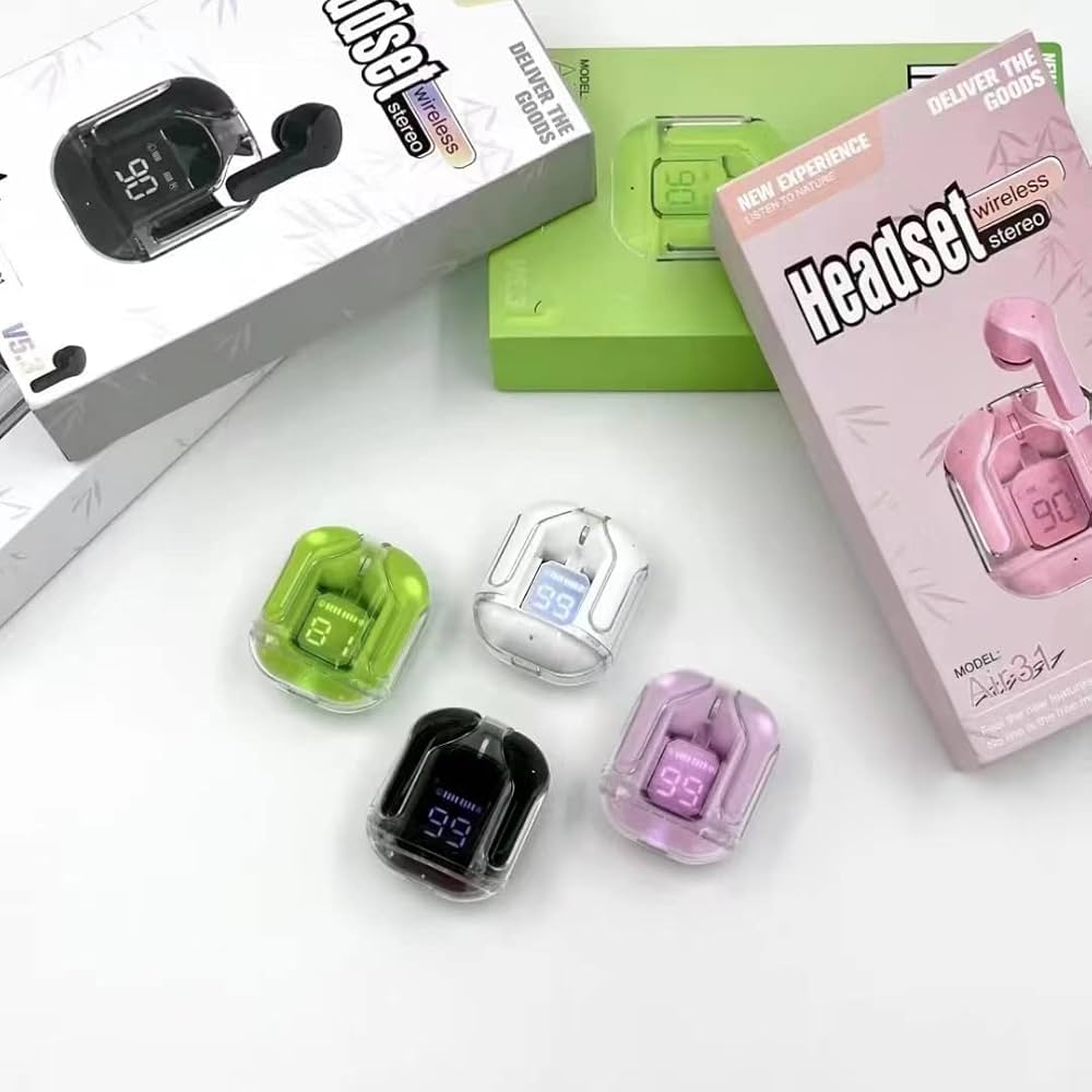 TWS Wireless Transparent Bluetooth Earphones(Random Colour)