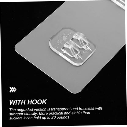 3PCS Transparent Traceless Adhesive Hooks