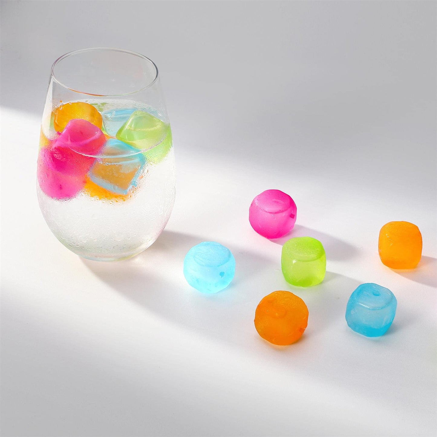 12 Pcs Multi-Colour Reusable 3D Plastic Ice Cubes