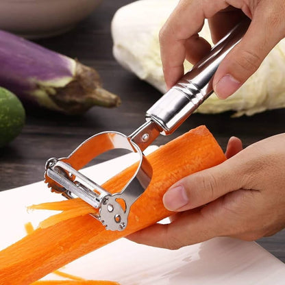 Thin slice peeler for vegetable strips