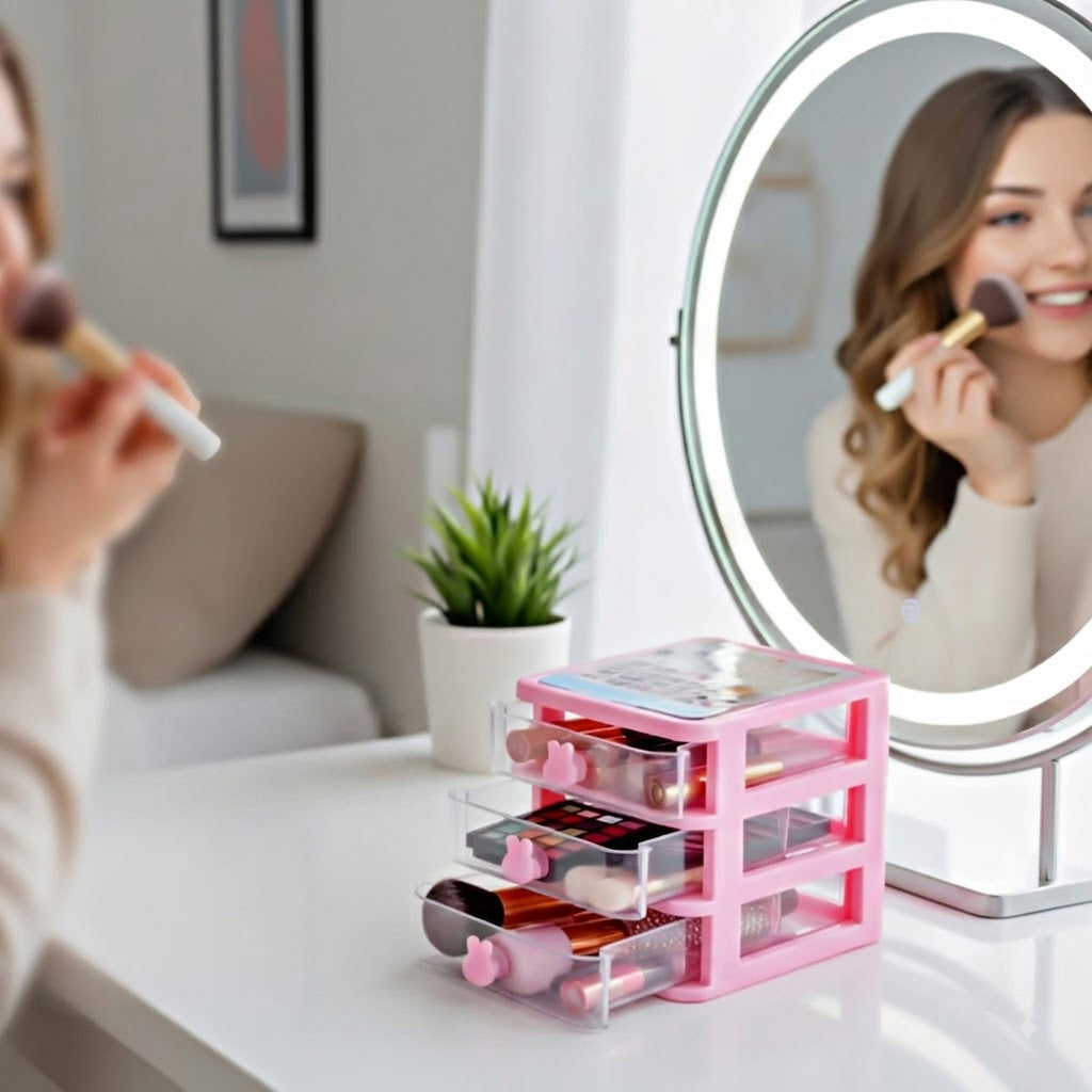 Mini 3-Layer Drawer Organizer – Multi-Purpose Desktop Storage Box