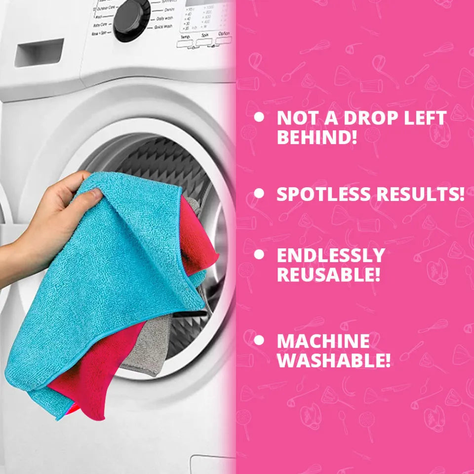 6PCS Lint Free Soft Microfiber Cleaning Cloth Set