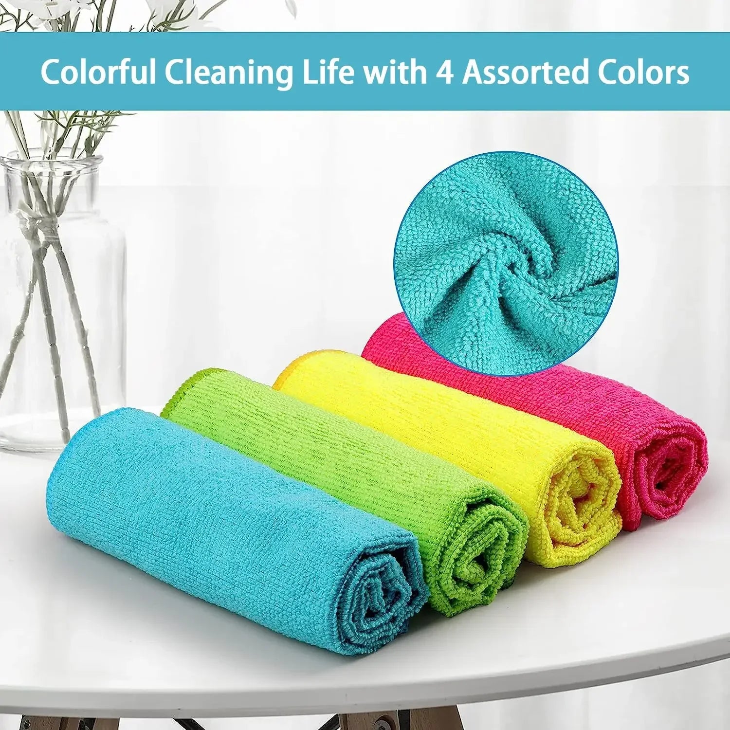 6PCS Lint Free Soft Microfiber Cleaning Cloth Set