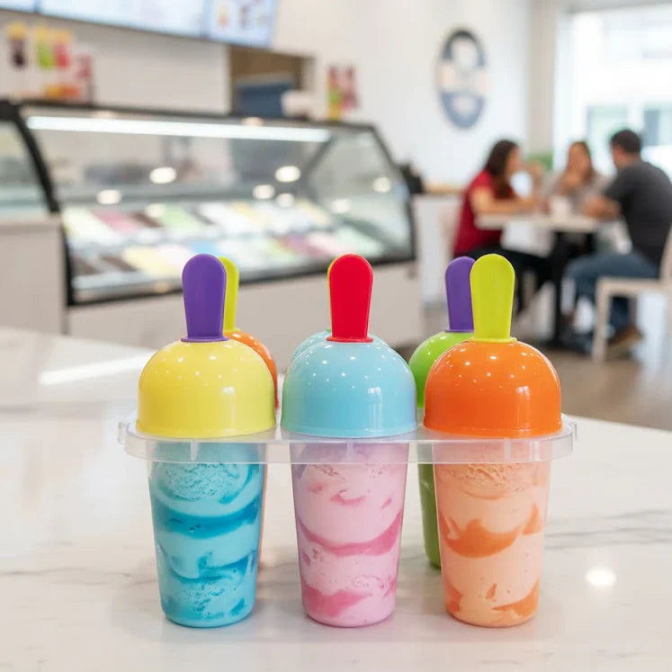 6 Piece Ice Pop Maker for Kids & Adults BPA Free