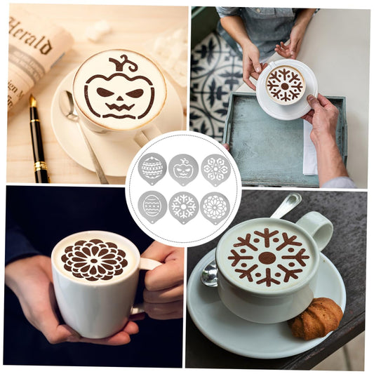 New 16 Pcs Pack Coffee Stencils molds chocolate filling cupcake barista decoration