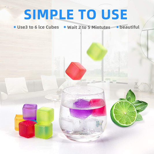 12 Pcs Multi-Colour Reusable 3D Plastic Ice Cubes