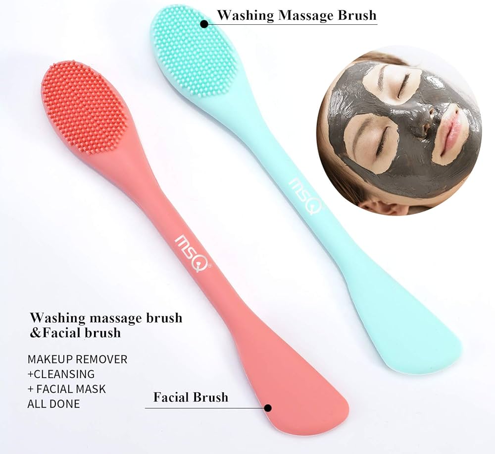 3 Pcs Double-ended Silicone Face Mask Brush Silicone Facial Mud Mask Applicator