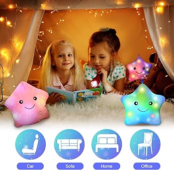Twinkle LED Lights Star Throw Pillows
